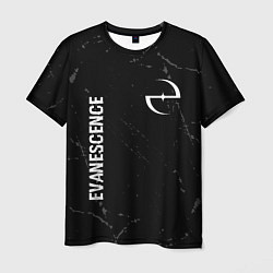 Футболка мужская Evanescence glitch на темном фоне: надпись, символ, цвет: 3D-принт
