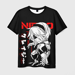 Футболка мужская Nier automata - черный и красный, цвет: 3D-принт