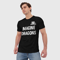 Футболка мужская Imagine Dragons glitch на темном фоне: символ свер, цвет: 3D-принт — фото 2