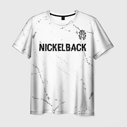 Футболка мужская Nickelback glitch на светлом фоне: символ сверху, цвет: 3D-принт