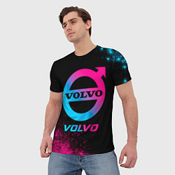 Футболка мужская Volvo - neon gradient, цвет: 3D-принт — фото 2