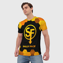 Футболка мужская Sally Face - gold gradient, цвет: 3D-принт — фото 2