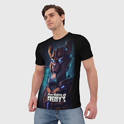 Футболка мужская Five Nights at Freddys Bonnie cyberpunk, цвет: 3D-принт — фото 2