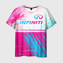 Футболка мужская Infiniti neon gradient style: символ сверху, цвет: 3D-принт