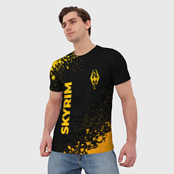 Футболка мужская Skyrim - gold gradient: надпись, символ, цвет: 3D-принт — фото 2