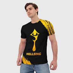Футболка мужская Hellsing - gold gradient, цвет: 3D-принт — фото 2
