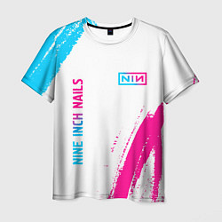 Футболка мужская Nine Inch Nails neon gradient style: надпись, симв, цвет: 3D-принт