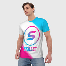 Футболка мужская Skillet neon gradient style, цвет: 3D-принт — фото 2