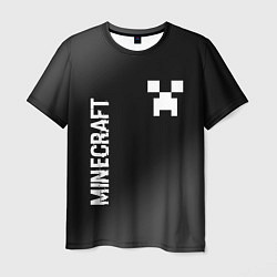 Футболка мужская Minecraft glitch на темном фоне: надпись, символ, цвет: 3D-принт