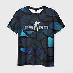 Футболка мужская CS GO blue black elements, цвет: 3D-принт