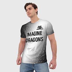 Футболка мужская Imagine Dragons glitch на светлом фоне: символ све, цвет: 3D-принт — фото 2