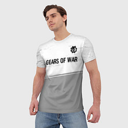 Футболка мужская Gears of War glitch на светлом фоне: символ сверху, цвет: 3D-принт — фото 2