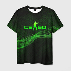 Футболка мужская CSGO green abstract, цвет: 3D-принт