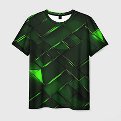 Футболка мужская Зеленые элементы абстракция, цвет: 3D-принт