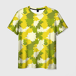 Футболка мужская Желто-зеленый камуфляж, цвет: 3D-принт