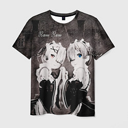 Футболка мужская Re Zero Ram and Rem, цвет: 3D-принт