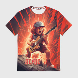 Футболка мужская ACDC fire rock, цвет: 3D-принт