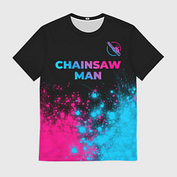 Футболка мужская Chainsaw Man - neon gradient: символ сверху, цвет: 3D-принт