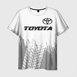 Футболка мужская Toyota speed на светлом фоне со следами шин: симво, цвет: 3D-принт