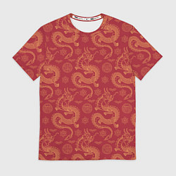 Футболка мужская Dragon red pattern, цвет: 3D-принт