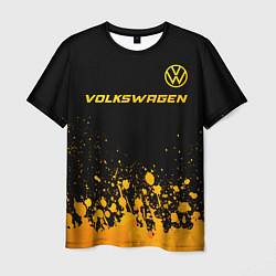 Футболка мужская Volkswagen - gold gradient: символ сверху, цвет: 3D-принт