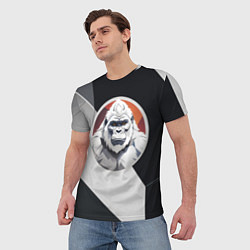 Футболка мужская Белая горилла, цвет: 3D-принт — фото 2