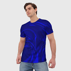 Футболка мужская Имитация синий шёлк, цвет: 3D-принт — фото 2