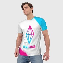 Футболка мужская The Sims neon gradient style, цвет: 3D-принт — фото 2