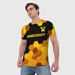 Футболка мужская Minecraft - gold gradient: символ сверху, цвет: 3D-принт — фото 2
