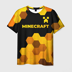 Футболка мужская Minecraft - gold gradient: символ сверху, цвет: 3D-принт