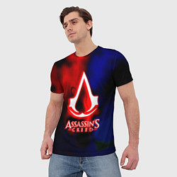 Футболка мужская Assassins Creed fire, цвет: 3D-принт — фото 2
