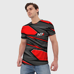 Футболка мужская Mass Effect - черно-белый, цвет: 3D-принт — фото 2