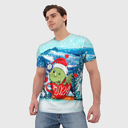 Футболка мужская Милый дракончик в кружке, цвет: 3D-принт — фото 2