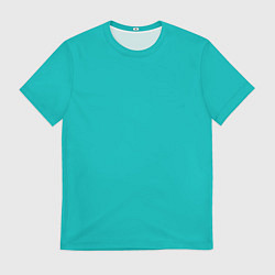 Футболка мужская Цвет морской волны однотонный, цвет: 3D-принт