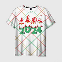 Футболка мужская Новогодние гномы 2024, цвет: 3D-принт