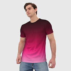 Футболка мужская Розово-малиновый градиент, цвет: 3D-принт — фото 2