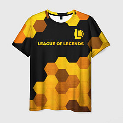 Футболка мужская League of Legends - gold gradient: символ сверху, цвет: 3D-принт