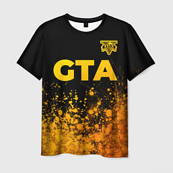 Футболка мужская GTA - gold gradient посередине, цвет: 3D-принт