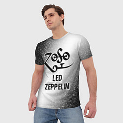 Футболка мужская Led Zeppelin glitch на светлом фоне, цвет: 3D-принт — фото 2