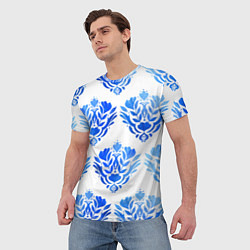 Футболка мужская Floral pattern - watercolor, цвет: 3D-принт — фото 2