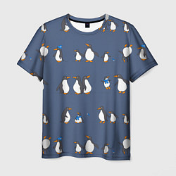 Футболка мужская Забавное семейство пингвинов, цвет: 3D-принт