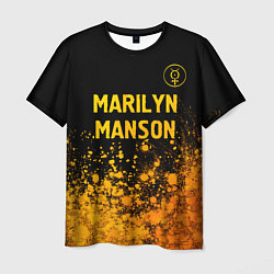 Футболка мужская Marilyn Manson - gold gradient посередине, цвет: 3D-принт