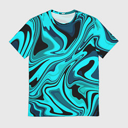 Футболка мужская Абстракция плазма бирюзовый, цвет: 3D-принт