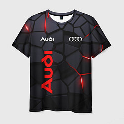 Футболка мужская Audi черные плиты с эффектом свечения, цвет: 3D-принт