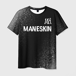 Футболка мужская Maneskin glitch на темном фоне посередине, цвет: 3D-принт