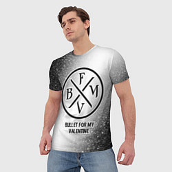 Футболка мужская Bullet For My Valentine glitch на светлом фоне, цвет: 3D-принт — фото 2