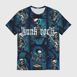 Футболка мужская Punk rock от скелетов, цвет: 3D-принт