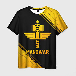 Футболка мужская Manowar - gold gradient, цвет: 3D-принт