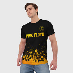 Футболка мужская Pink Floyd - gold gradient посередине, цвет: 3D-принт — фото 2