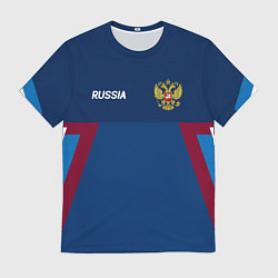 Футболка мужская Спортивная Россия, цвет: 3D-принт